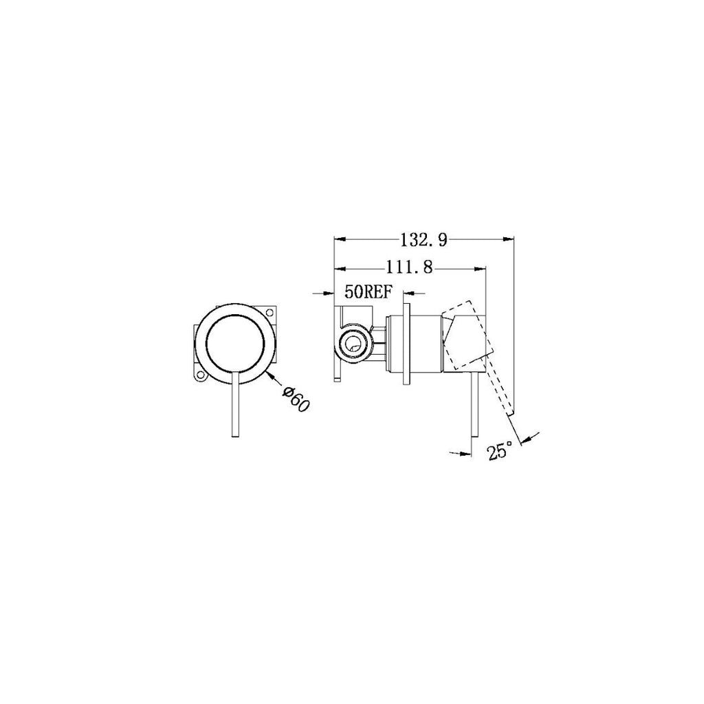 Nero Mecca Shower Mixer 60mm Plate - Matte White - NR221911hMW