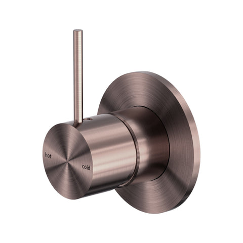 Nero Mecca Shower Mixer Handle Up 80mm Plate - Brushed Bronze
