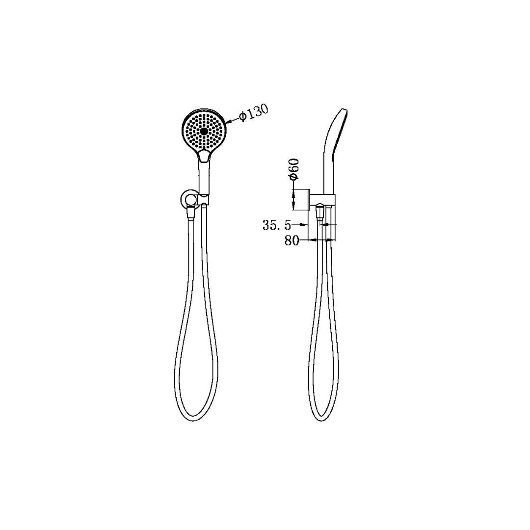 Nero Mecca Shower On Bracket With Air Shower II - Gun Metal - NR221905FGM