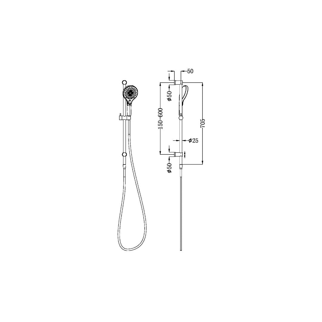 Nero Mecca Shower Rail - Brushed Bronze - NR221905dBZ