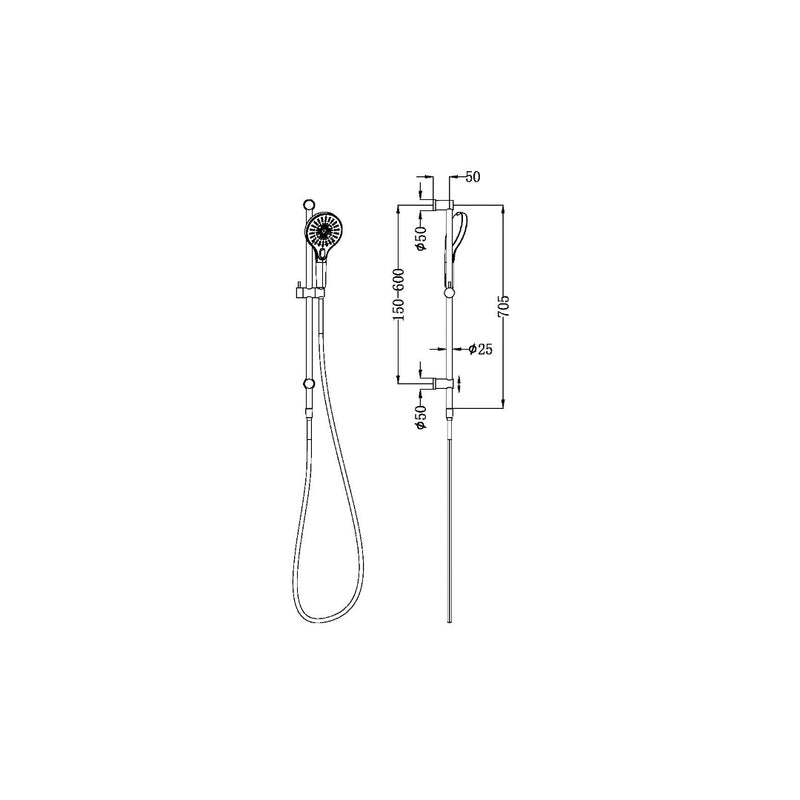 Nero Mecca Shower Rail - Brushed Bronze
