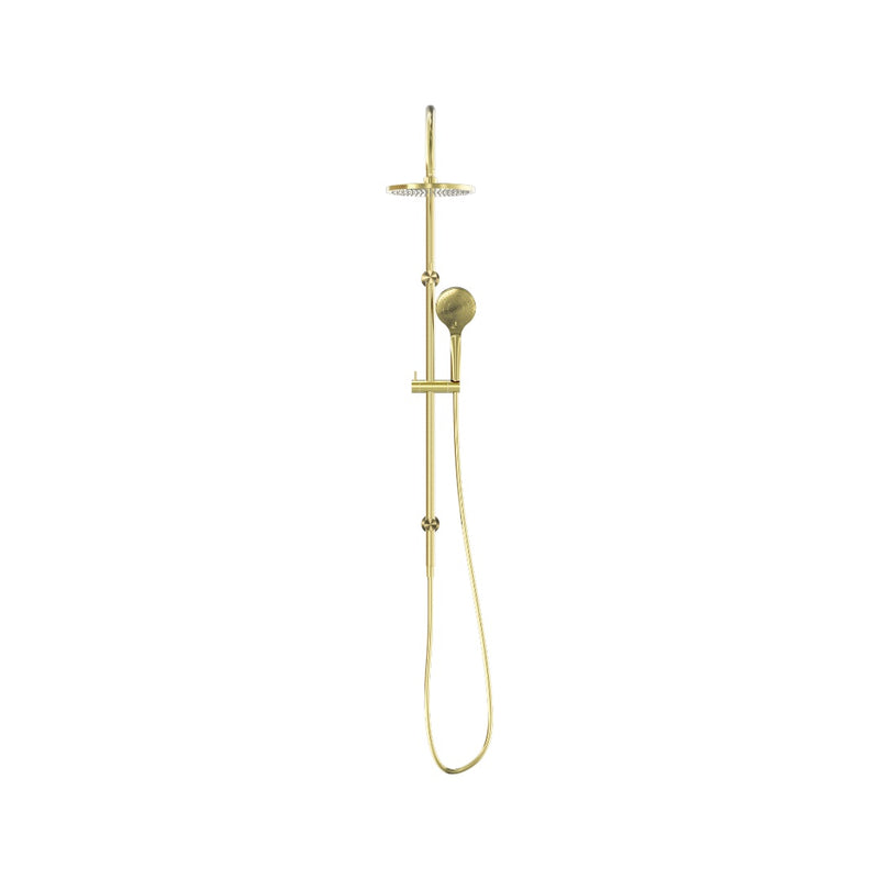 Nero Mecca Twin Shower With Air Shower - Brushed Gold