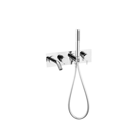 Nero Mecca Wall Mount Bath Mixer With Hand Shower - Chrome