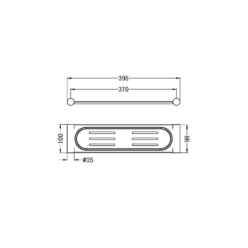 Nero New Mecca Metal Shower Shelf - Chrome