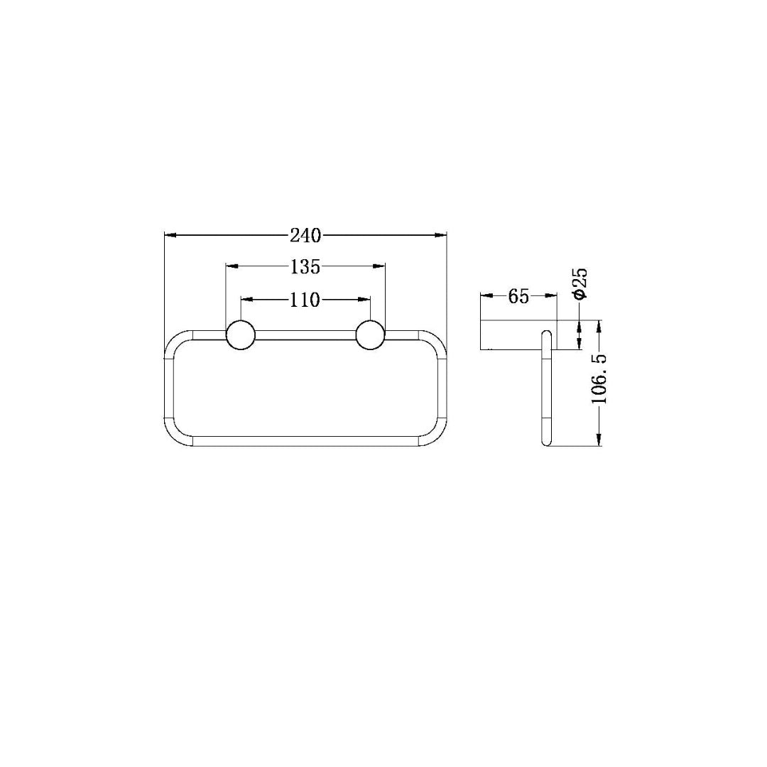 Nero New Mecca Towel Ring - Gun Metal - NR2380aGM