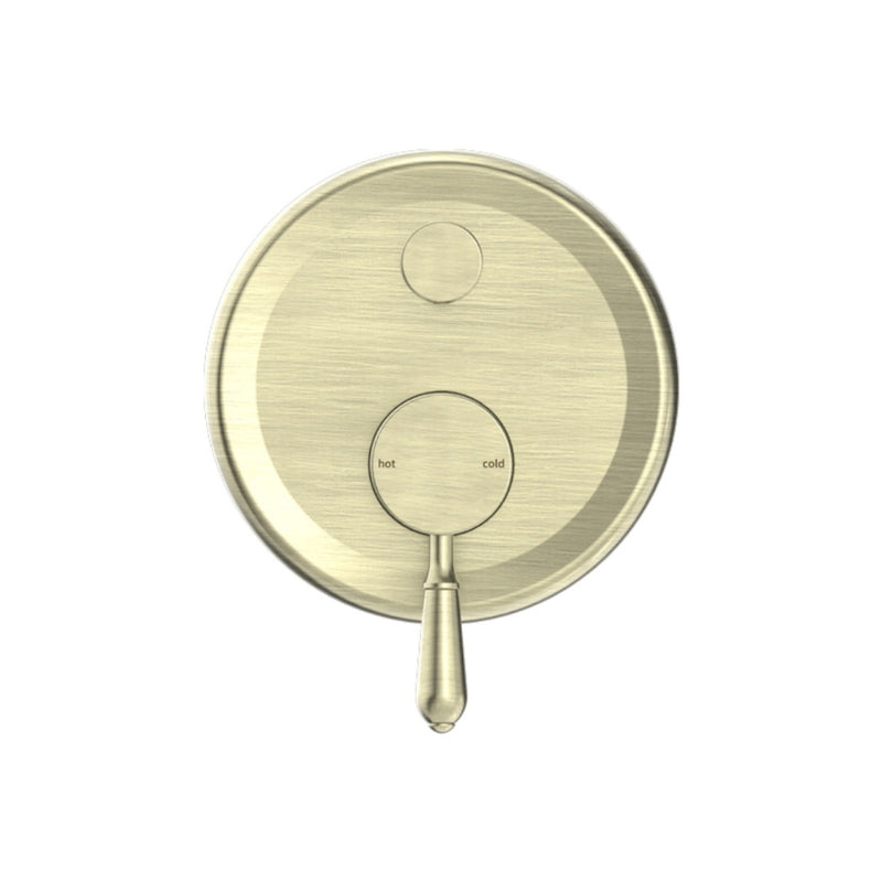 Nero York Shower Mixer With Divertor With Metal Lever - Aged Brass