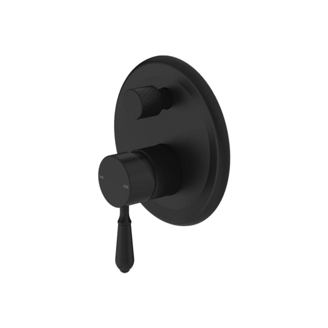 Nero York Shower Mixer With Divertor With Metal Lever - Matte Black - NR692109a02MB
