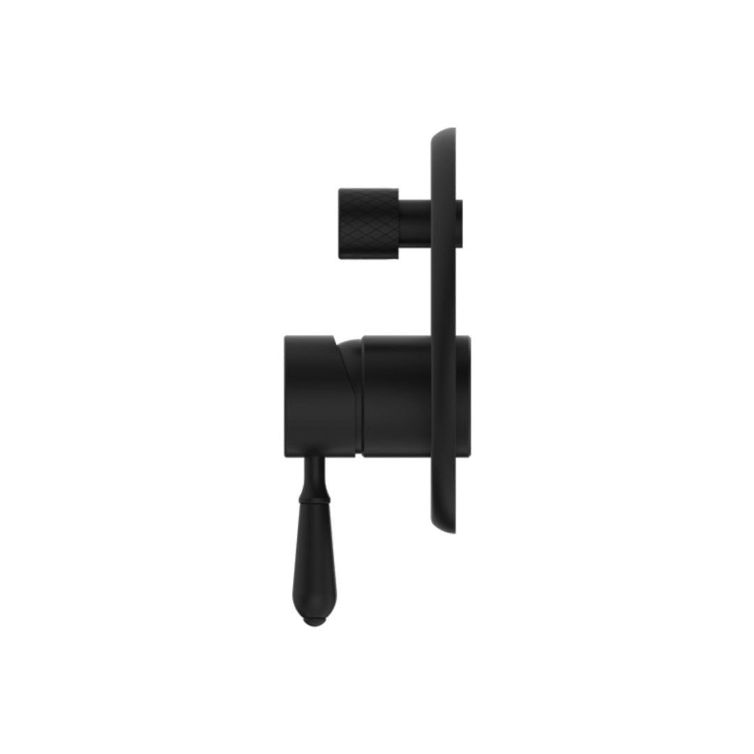 Nero York Shower Mixer With Divertor With Metal Lever - Matte Black - NR692109a02MB