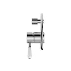 Nero York Shower Mixer With Divertor With White Porcelain Lever - Chrome - NR692109a01CH