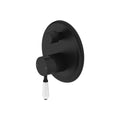 Nero York Shower Mixer With Divertor With White Porcelain Lever - Matte Black - NR692109a01MB