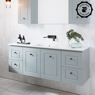 Timberline Nevada Classic 1500mm Wall Hung Vanity - Alpha Ceramic Top - NVCV1500CAPHW