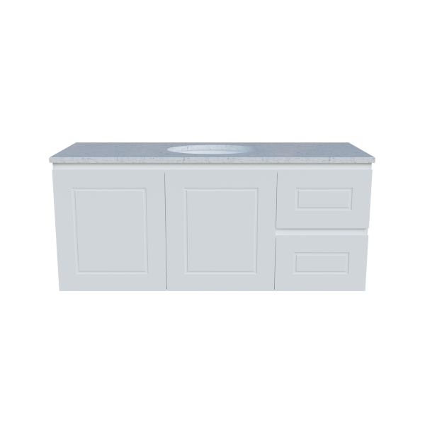 Timberline Nevada Classic Wall Hung with SilkSurface Top & Basin 1200mm - NVCV1200CSSUW