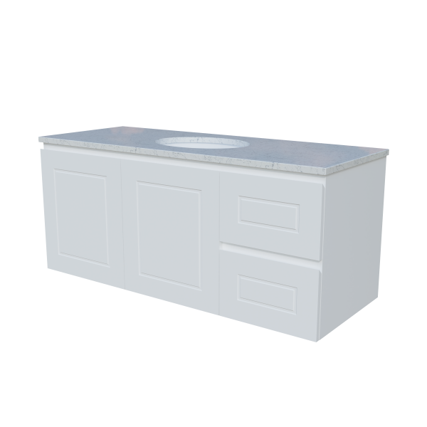 Timberline Nevada Classic Wall Hung with SilkSurface Top & Basin 1200mm - NVCV1200CSSUW