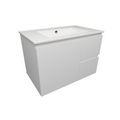 Timberline Nevada 750mm Wall Hung Vanity with Ceramic Top - Right Hand Drawers - NEVQV750CAPHW