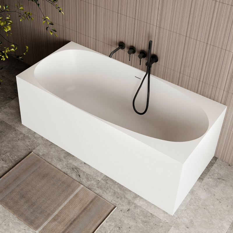 Cassa Design New Multi Corner Back To Wall Freestanding Bath 1400mm Includes Overflow - Matte White