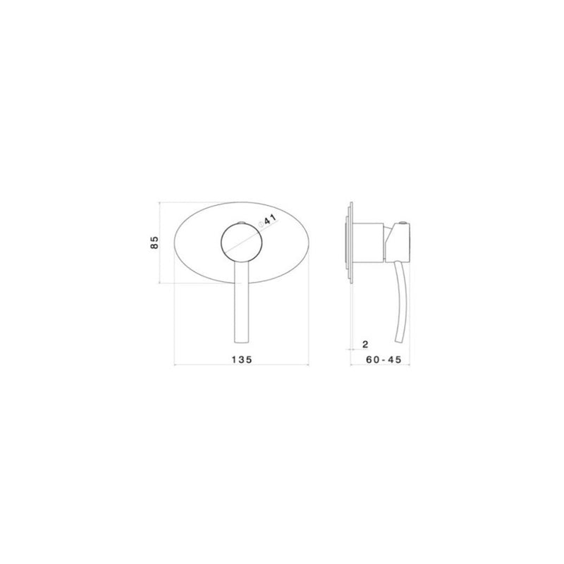 Newform EL-X Wall Mixer - Chrome