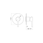 Newform Ergo Wall Mixer - Chrome/Black - 65875Q.05.007