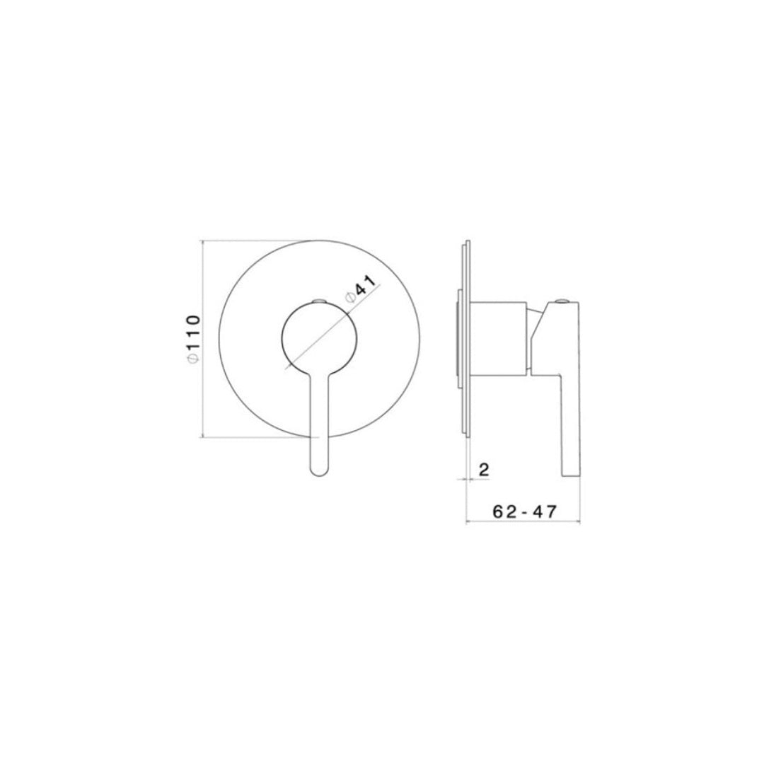 Newform Ergo Wall Mixer - Chrome/Red - 65875Q.05.092