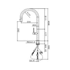 Newform Modo Kitchen Mixer Round Spout with Pull-Out Spray - Chrome - 65025Q.21.018