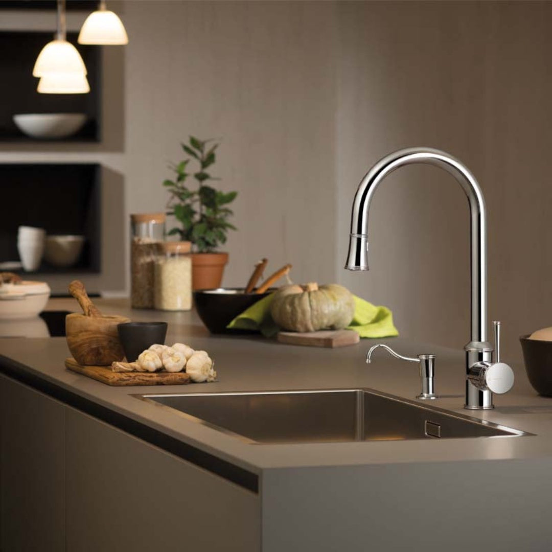 Newform Real Kitchen Mixer with Pull-Out Spray - Chrome - 63445Q.21.018