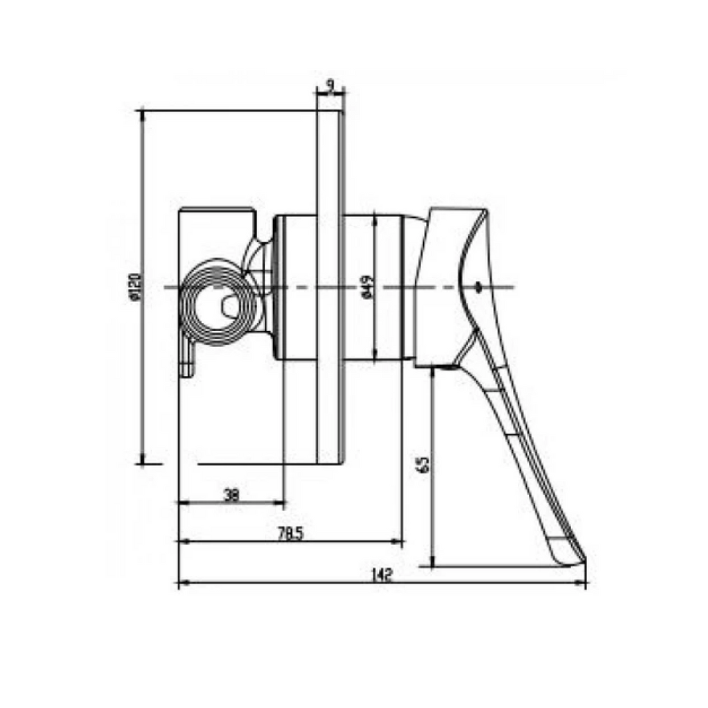Gentec Nugen 110mm Single Lever Shower Mixer (Includes In-Wall Body - Chrome - NGM4000