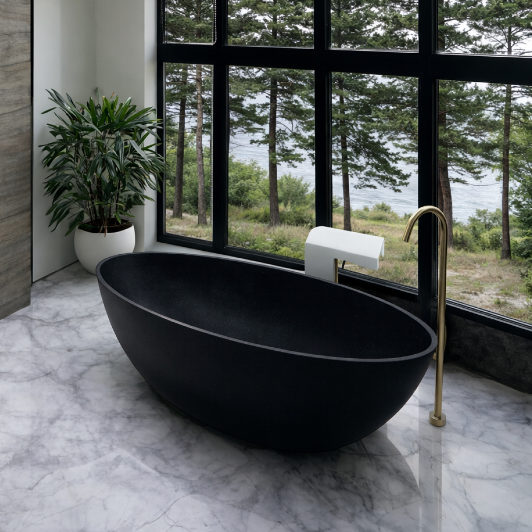 Pietra Bianca Nice 1800mm Freestanding Bath - Charcoal - PBS1057-C