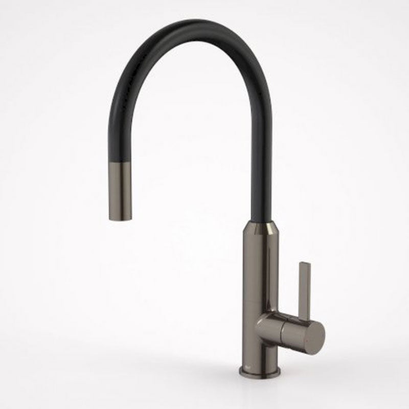 Dorf Vixen Retractable Sink Mixer Lead Free - Black/Nickel