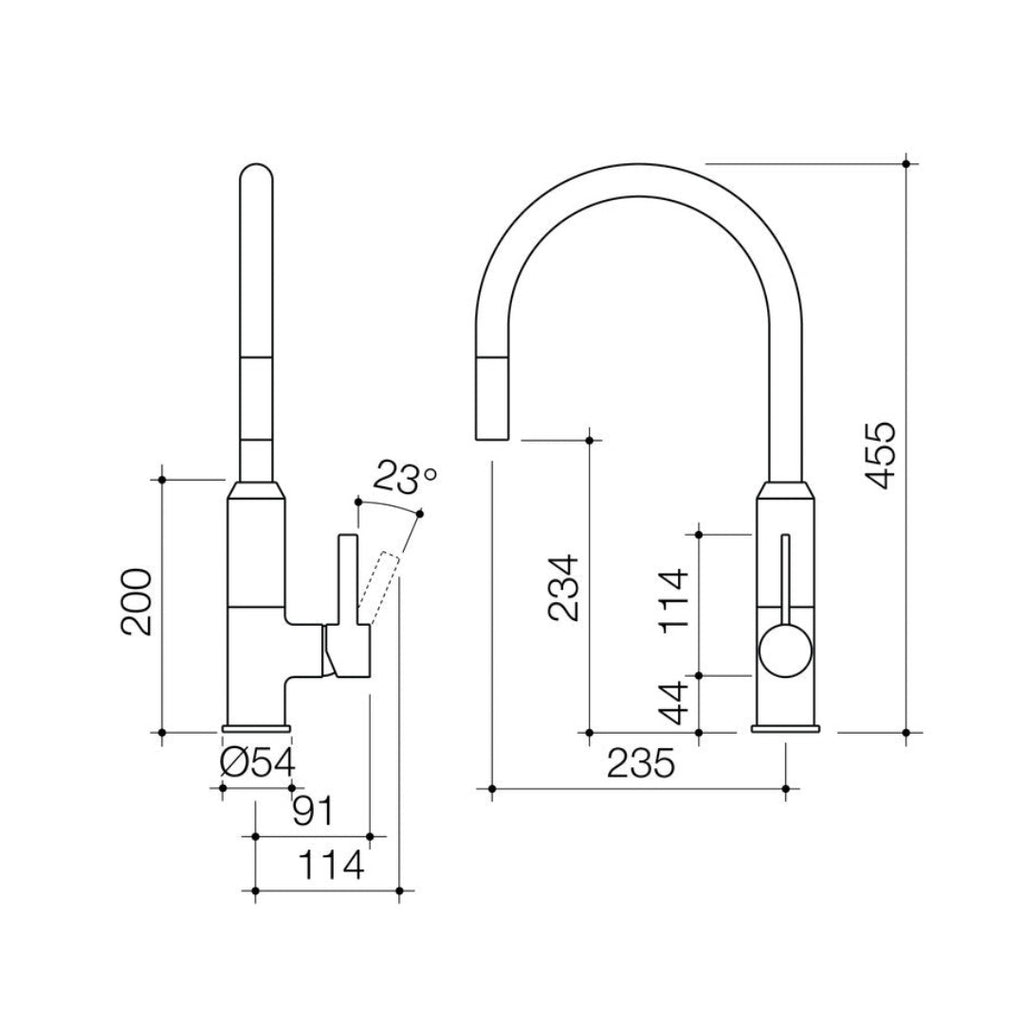 Dorf Vixen Retractable Sink Mixer Lead Free - Black/Nickel - 6495.095AF