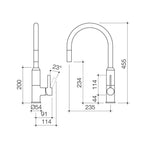 Dorf Vixen Retractable Sink Mixer Lead Free - Black/Nickel - 6495.095AF