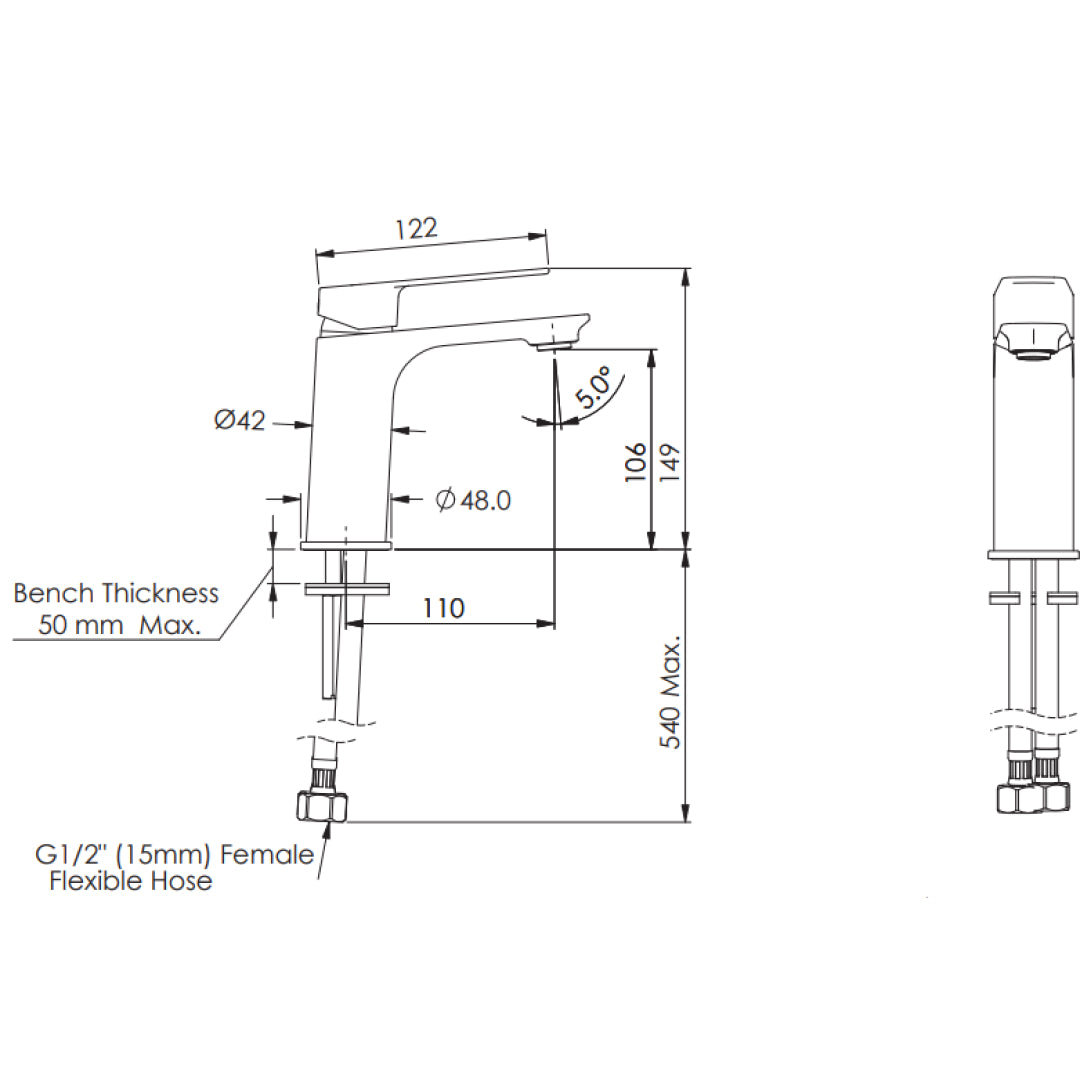 Greens Novi Basin Mixer - Chrome - LF24203550CP