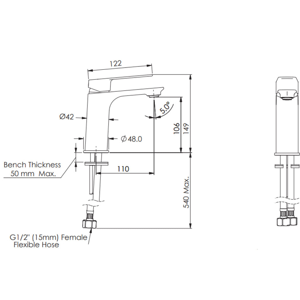 Greens Novi Basin Mixer - Gun Metal - LF24203550GM