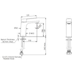 Greens Novi Basin Mixer - Brushed Brass - LF24203550BB