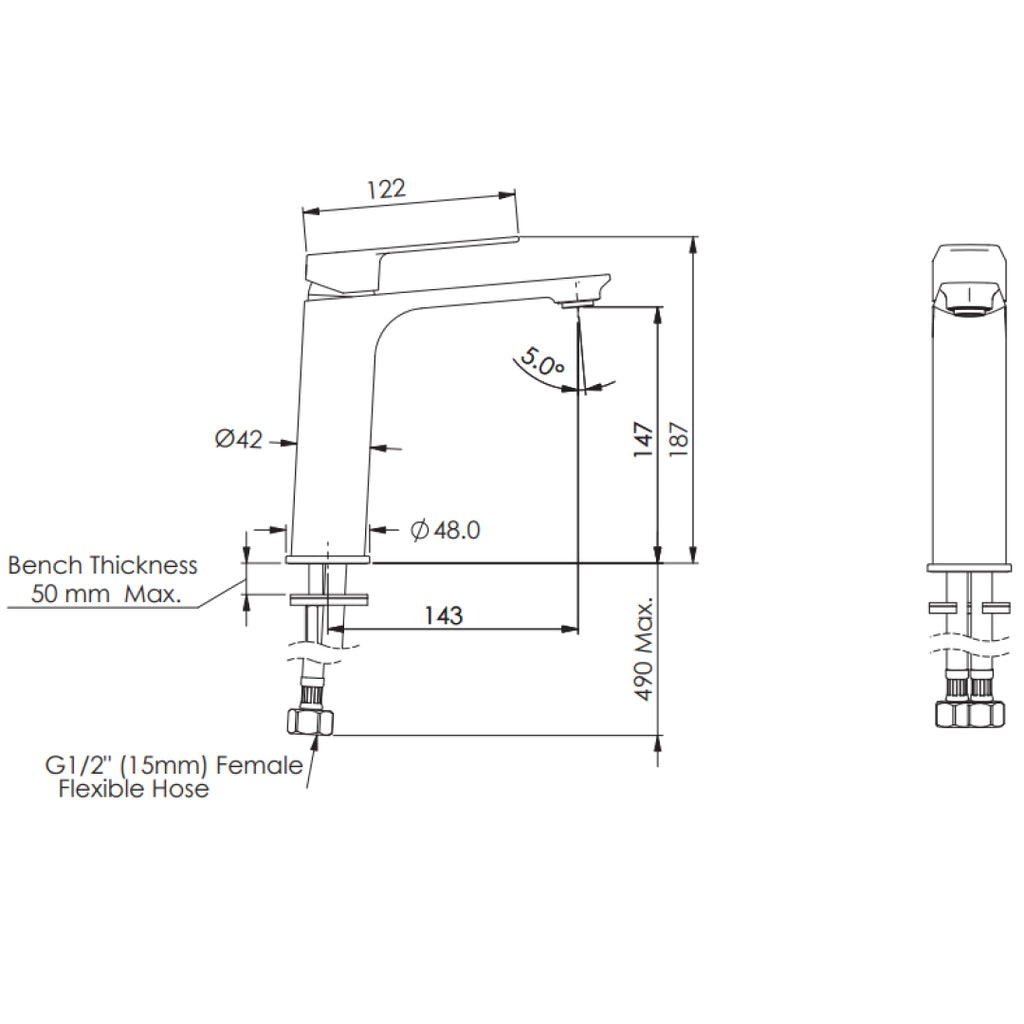 Greens Novi Mid Basin Mixer - Chrome - LF24203555CP