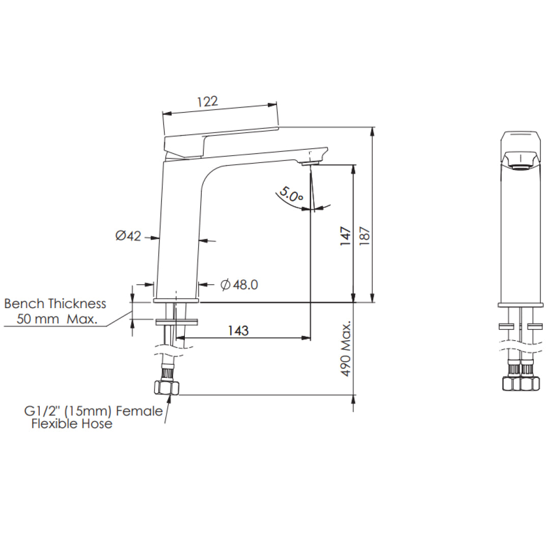 Greens Novi Mid Basin Mixer - Chrome - LF24203555CP