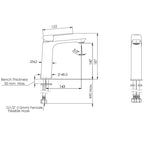 Greens Novi Mid Basin Mixer - Brushed Brass - LF24203555BB