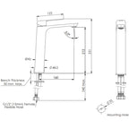 Greens Novi Tall Basin Mixer Lead Free - Gun Metal - LF24203556GM