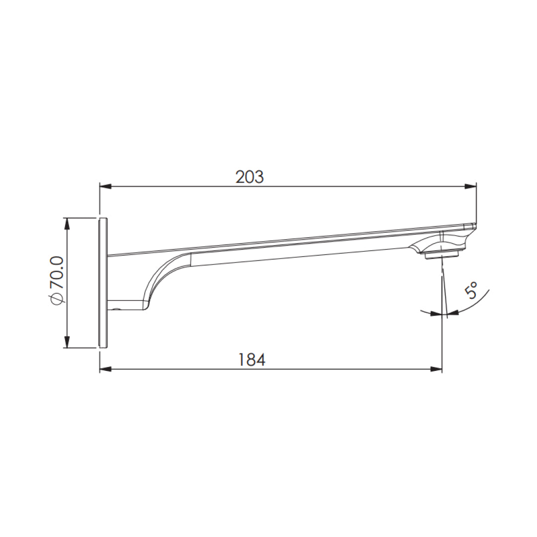 Greens Novi Bath Spout - Brushed Nickel - LF2420190BN