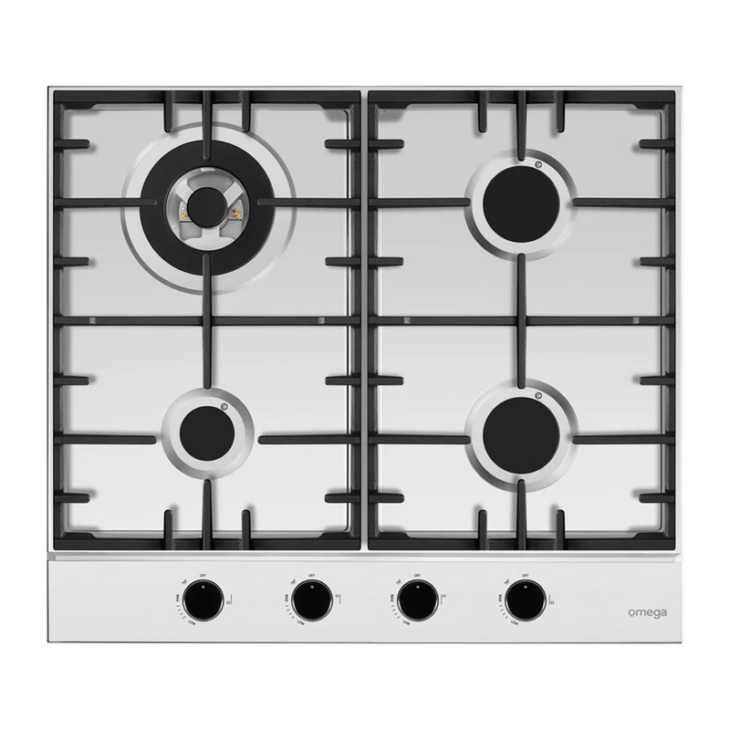 Omega 60cm 4 Burner Gas Cooktop - Stainless Steel OCG604WX