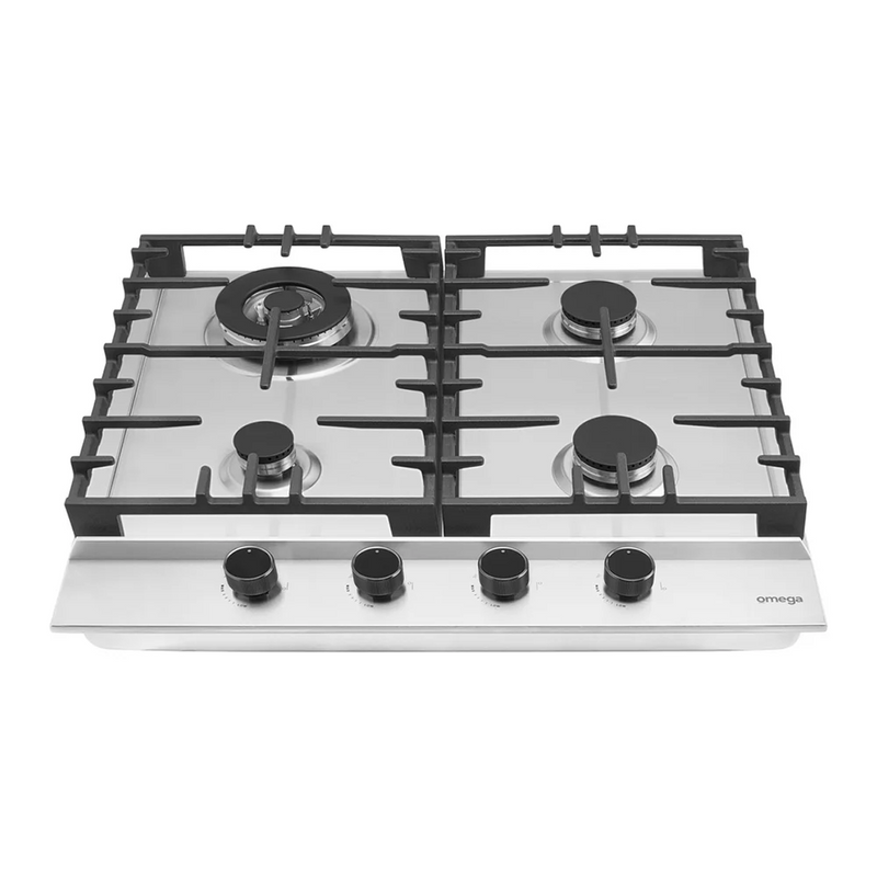 Omega 60cm 4 Burner Gas Cooktop - Stainless Steel OCG604WX