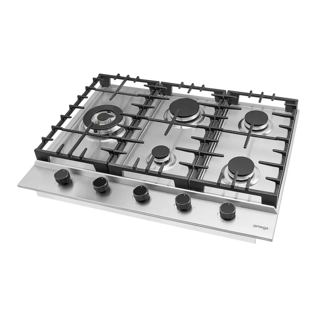 Omega 70cm Gas 5 Burner Cooktop - Stainless Steel OCG705WX