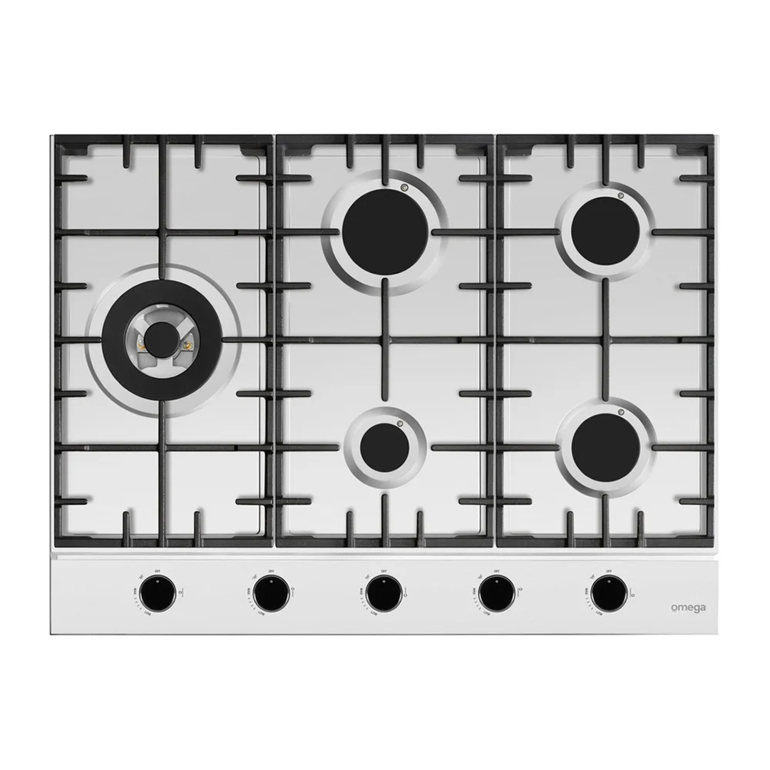 Omega 70cm Gas 5 Burner Cooktop - Stainless Steel OCG705WX