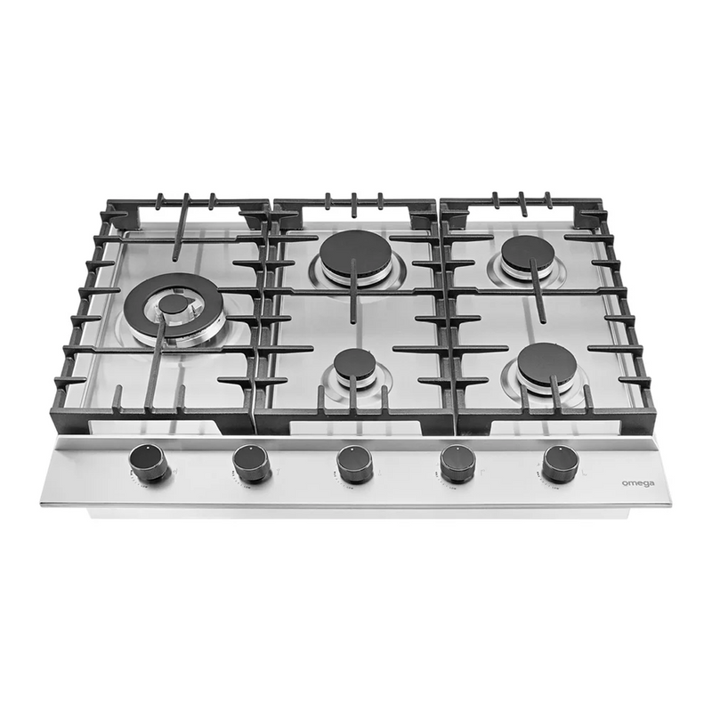 Omega 70cm Gas 5 Burner Cooktop - Stainless Steel OCG705WX