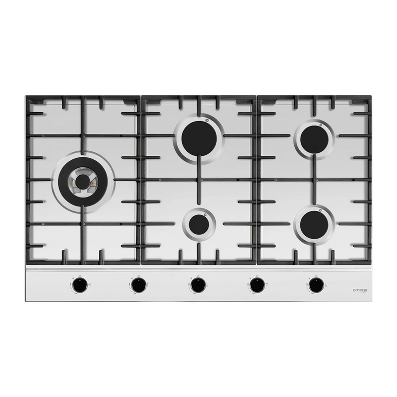 Omega 90cm 5 Burner Gas Cooktop - Stainless Steel OCG905WX
