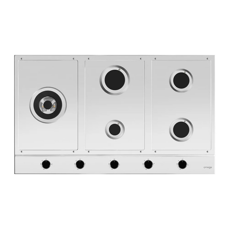Omega 90cm 5 Burner Gas Cooktop - Stainless Steel OCG905WX
