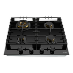 Omega 60cm 4 Burner Gas Cooktop - Ceramic Black Glass OCGG604WB