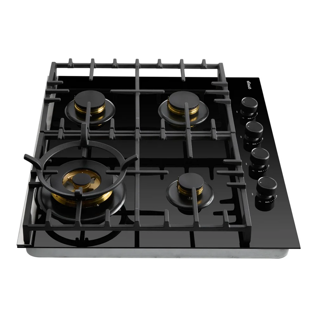 Omega 60cm 4 Burner Gas Cooktop - Ceramic Black Glass OCGG604WB