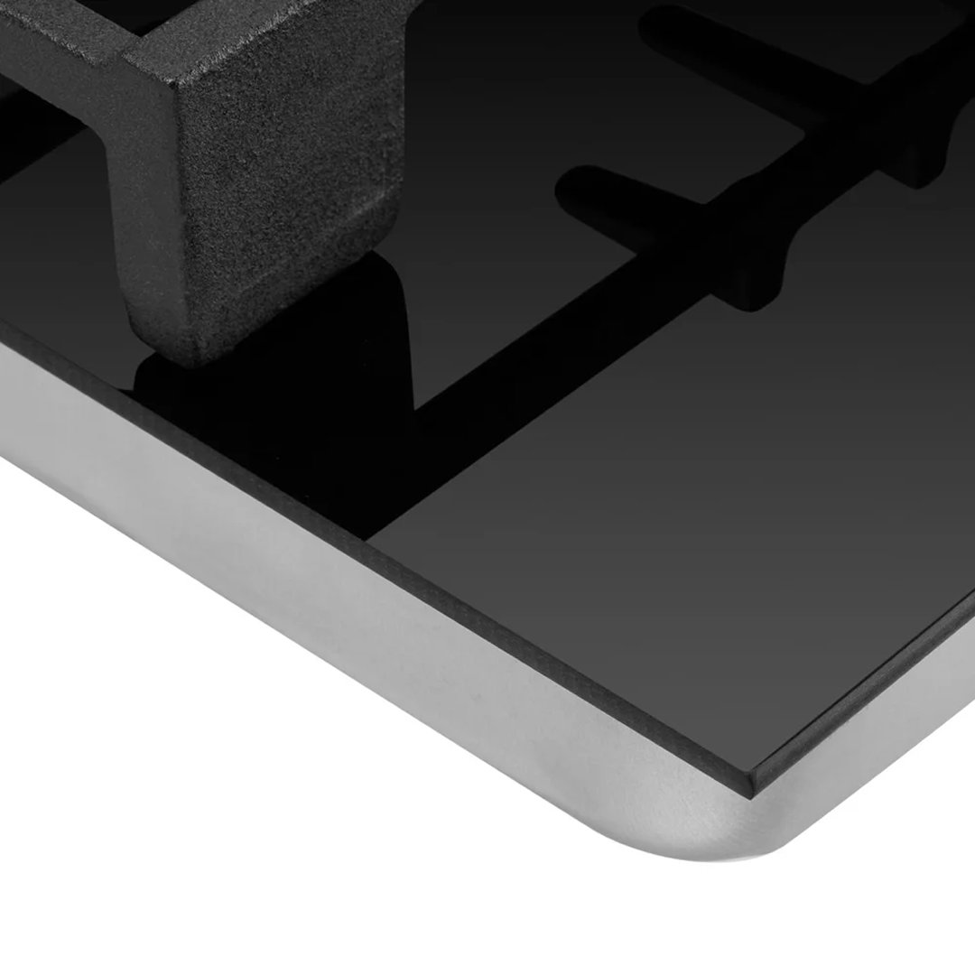 Omega 60cm 4 Burner Gas Cooktop - Ceramic Black Glass OCGG604WB