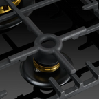 Omega 60cm 4 Burner Gas Cooktop - Ceramic Black Glass OCGG604WB