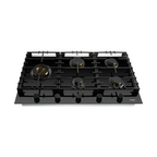 Omega 90cm Gas 5 Burner Cooktop - Black Ceramic Glass OCGG905WB