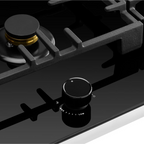 Omega 90cm Gas 5 Burner Cooktop - Black Ceramic Glass OCGG905WB